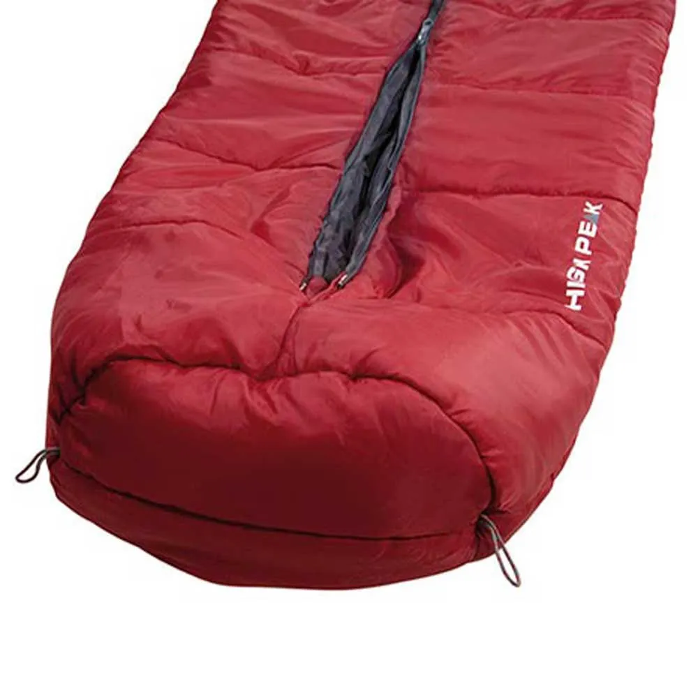 High Peak Century 300 Sovsäck, Darkred / grey, Left Zipper