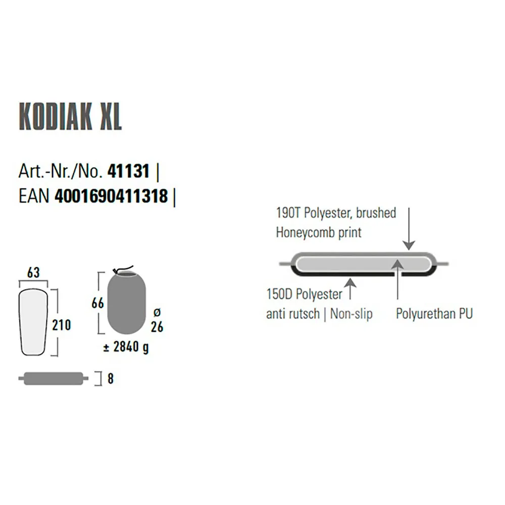 High Peak Kodiak Xl Uppblåsbar Madrass, Black