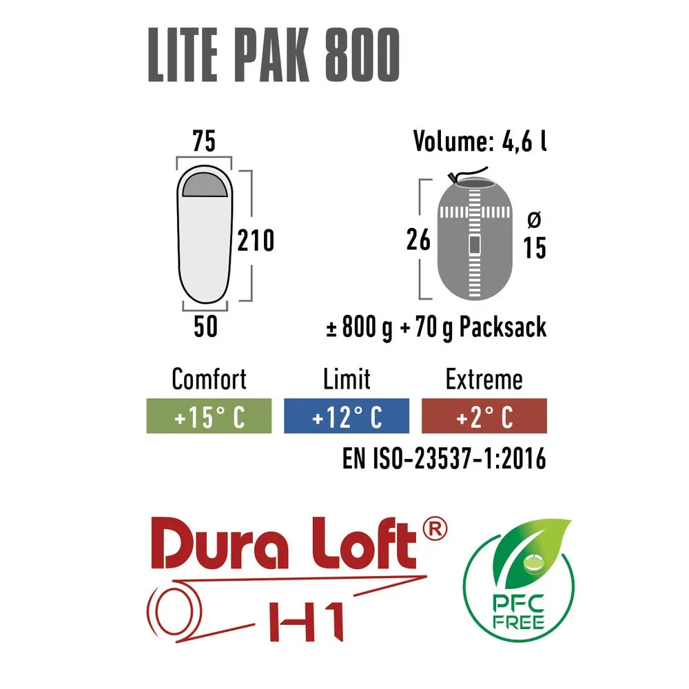 High Peak Lite Pak 800 Sovsäck, Green