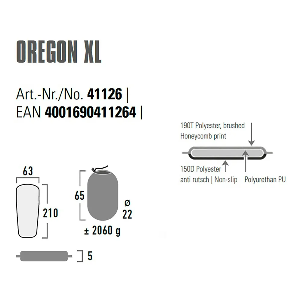 High Peak Oregon Xl Uppblåsbar Madrass, Citronelle