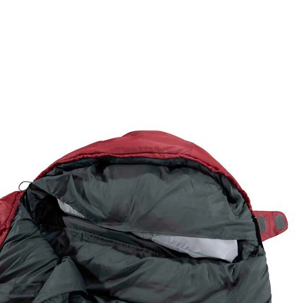 High Peak Redwood-3 Sovsäck, Darkred / grey, Left Zipper