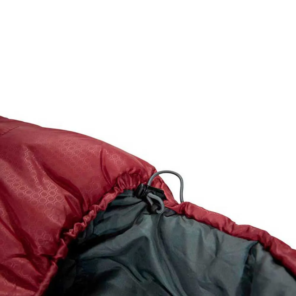 High Peak Redwood-3 Sovsäck, Darkred / grey, Left Zipper