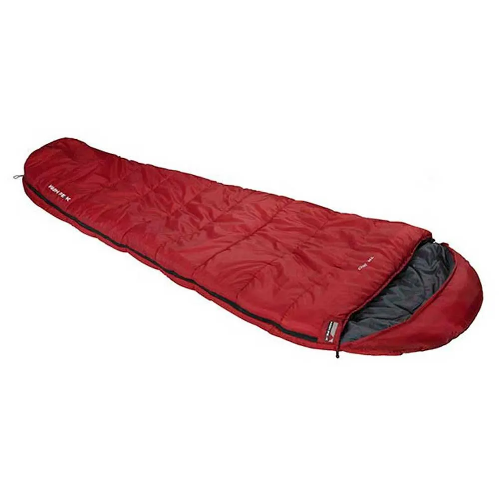 High Peak Tr 350 Sovsäck, Darkred / grey, Left Zipper