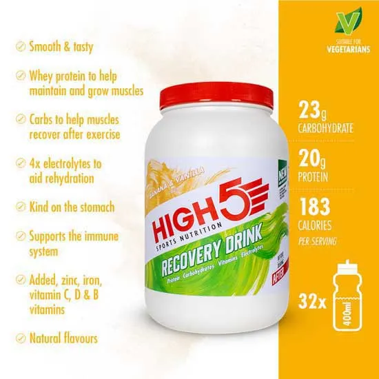 High5 Återhämtningsdryck 1 Banan Och Vanilj 6kg, Multicolor, One Size