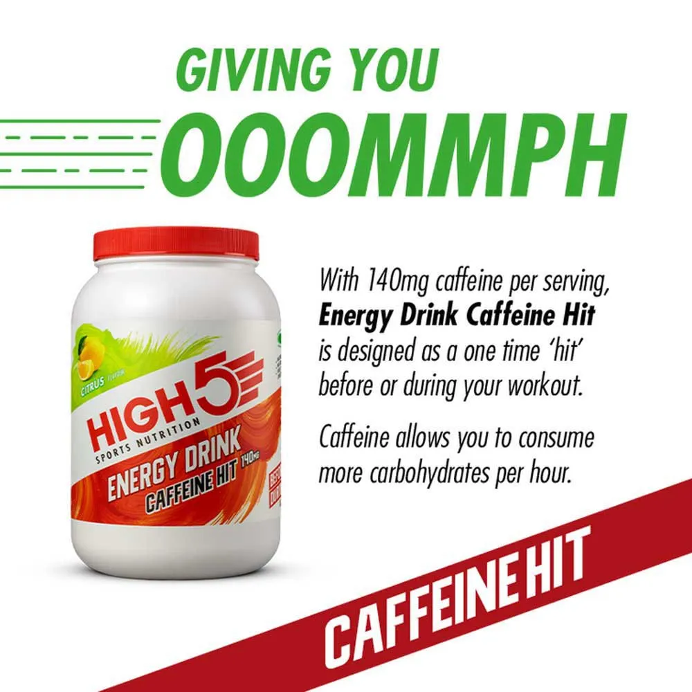 High5 Caff Hit 140mg Energidryckspulver Citrusfrukter 1.4kg, White / red, One Size