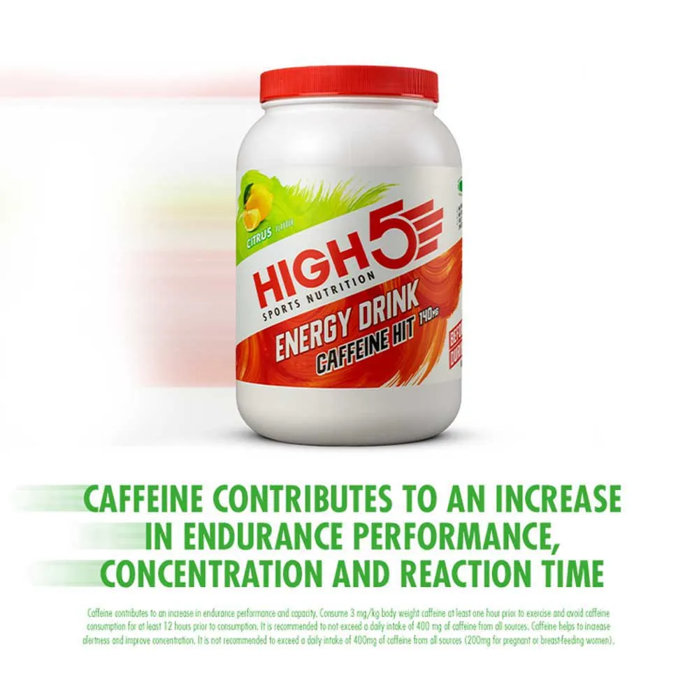 High5 Caff Hit 140mg Energidryckspulver Citrusfrukter 1.4kg, White / red, One Size
