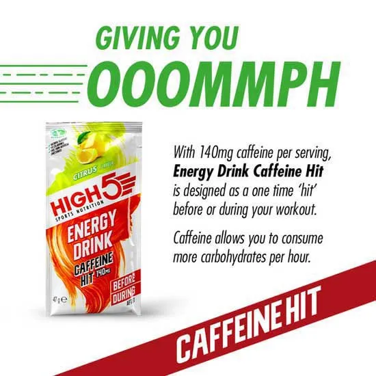 High5 Caff Hit Energidryck Engångsdos Förpackning Citrusfrukter 47g 12 Enheter, White / red, One Size High5 Caff Hit Energidryck Engångsdos Förpackning Citrusfrukter 47g 12 Enheter, White / red, One Size