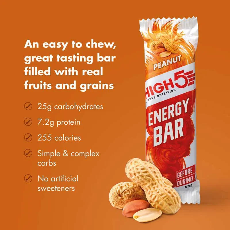 High5 Energibar Låda Jordnöt 55g 12 Enheter, White / red, One Size High5 Energibar Låda Jordnöt 55g 12 Enheter, White / red, One Size