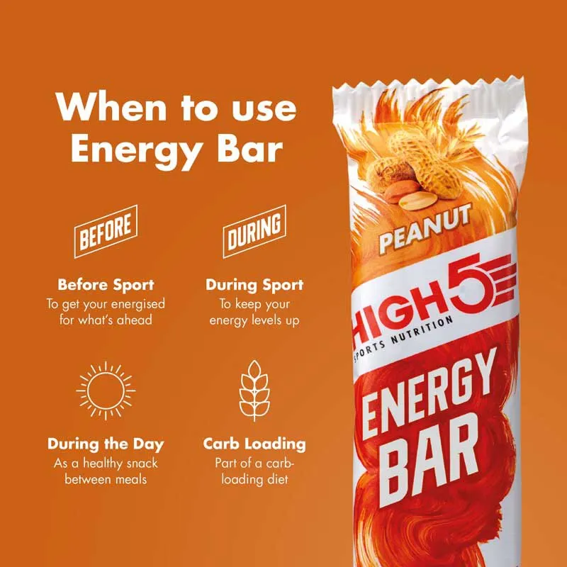 High5 Energibar Låda Jordnöt 55g 12 Enheter, White / red, One Size High5 Energibar Låda Jordnöt 55g 12 Enheter, White / red, One Size