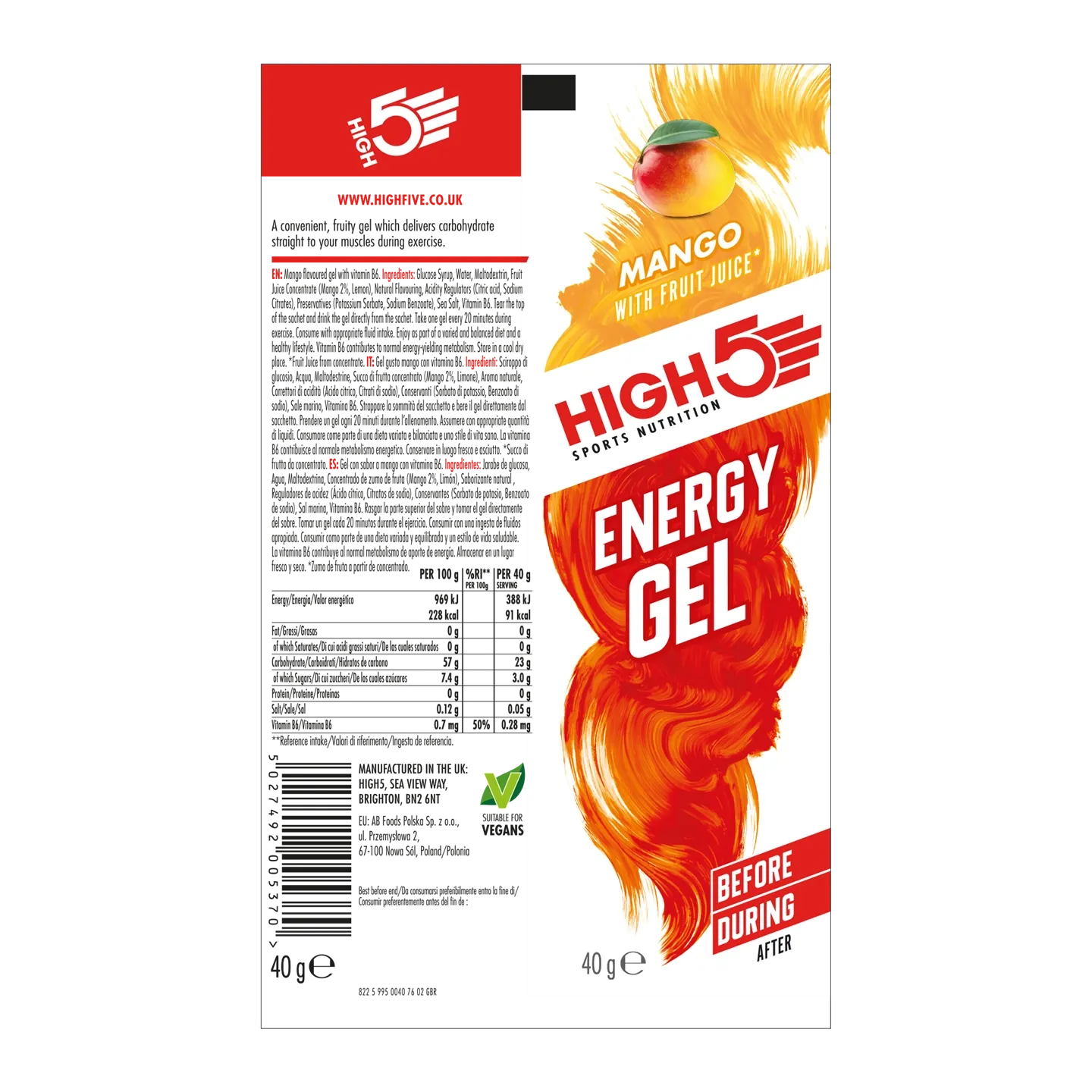 High5 Energigel Mango High5 Energigel Mango