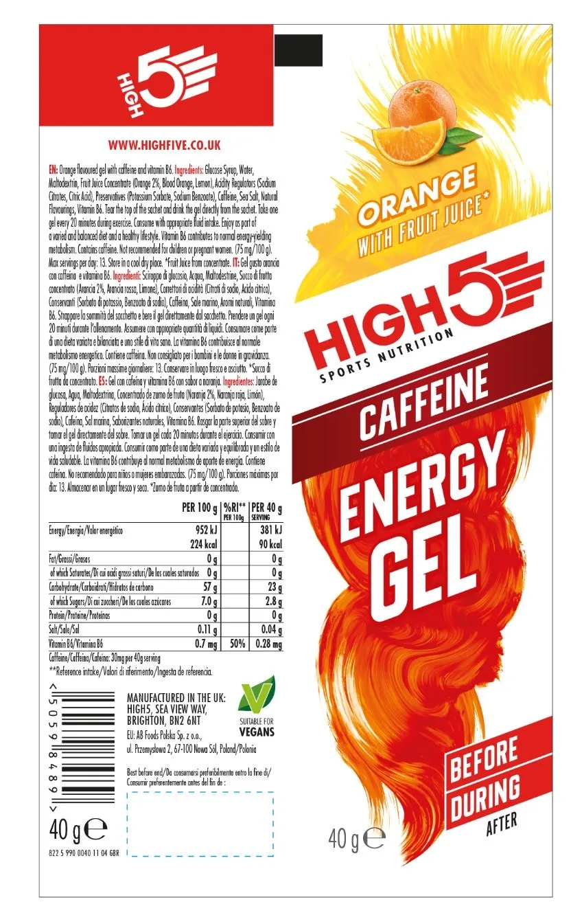 High5 Energygel Koffein Apelsin