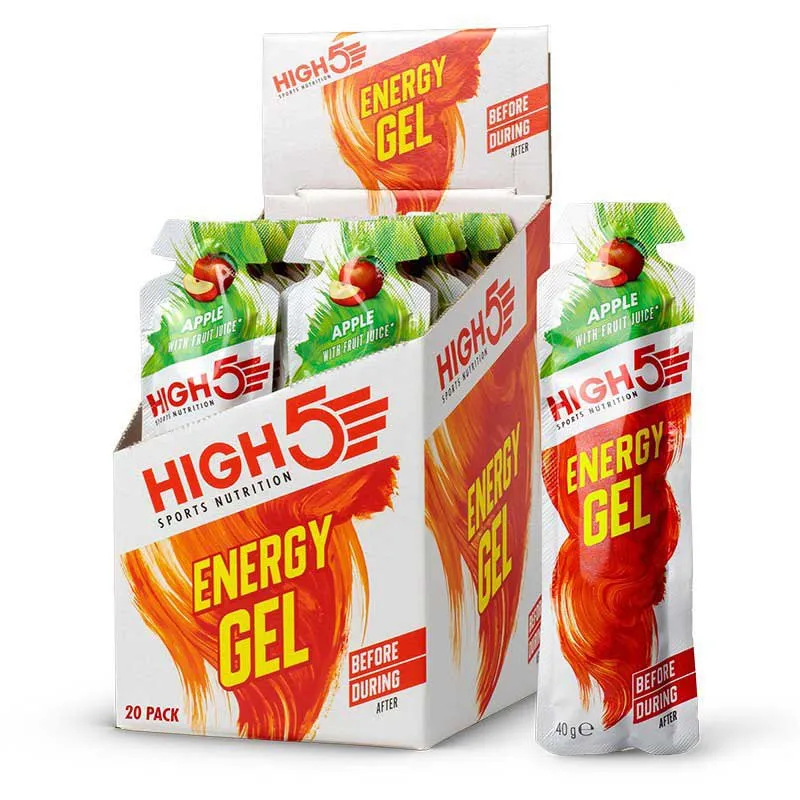 High5 Låda Med Energigeler äpple 40g 20 Enheter, White / red, One Size