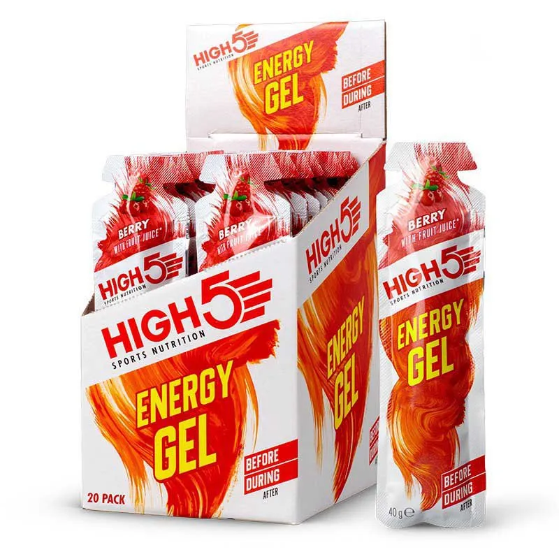 High5 Låda Med Energigeler Bär 40g 20 Enheter, White / red, One Size