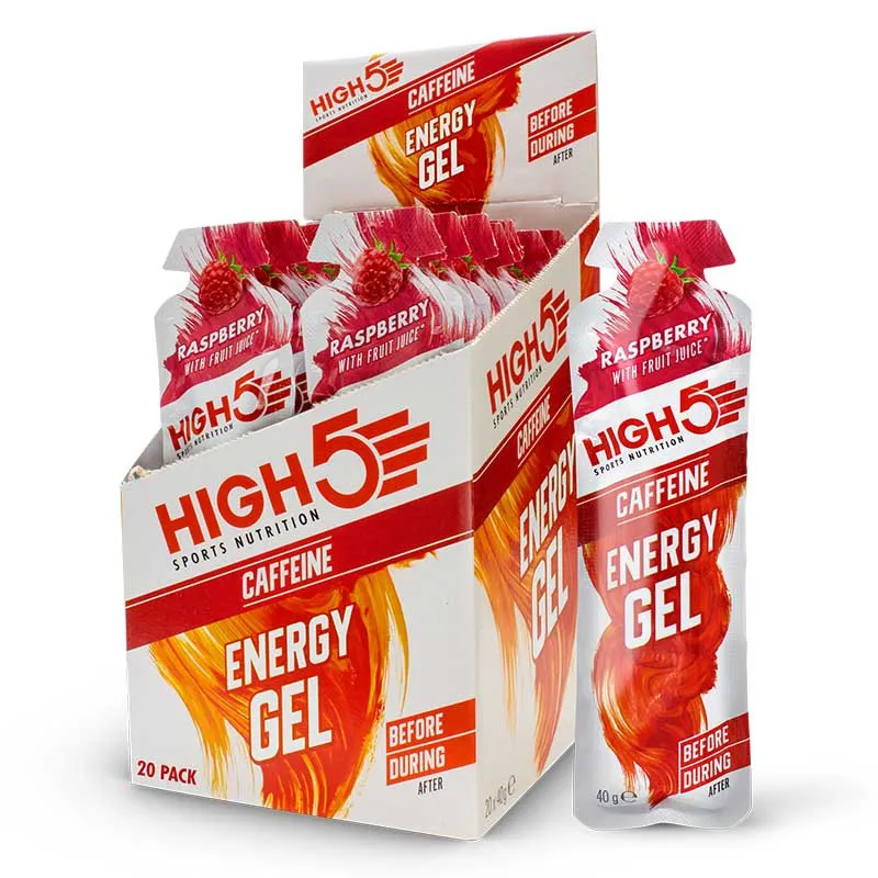 High5 Låda Med Energigeler Hallon 40g 20 Enheter, White / red, One Size