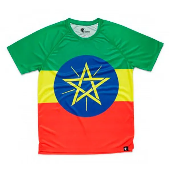 Hoopoe Adisebeba T-shirt Med Korta ärmar male, Green / yellow / red / blue