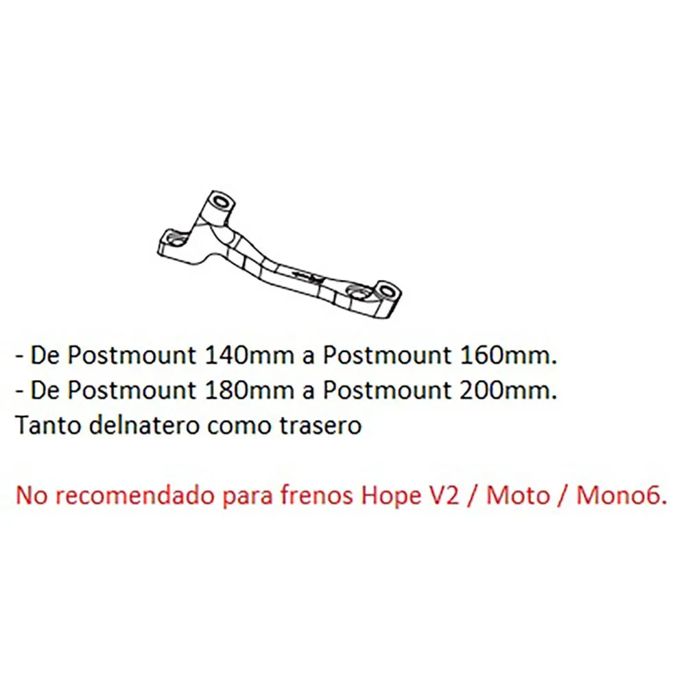 Hope K Postmount Skivbromsoksadapter, Black, 140-160mm / 180-200mm Hope K Postmount Skivbromsoksadapter, Black, 140-160mm / 180-200mm