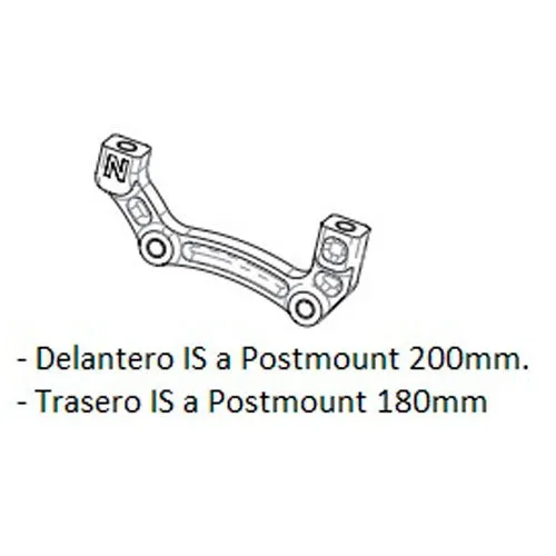 Hope N Is Postmount Skivbromsoksadapter, Black, 200mm / 180mm