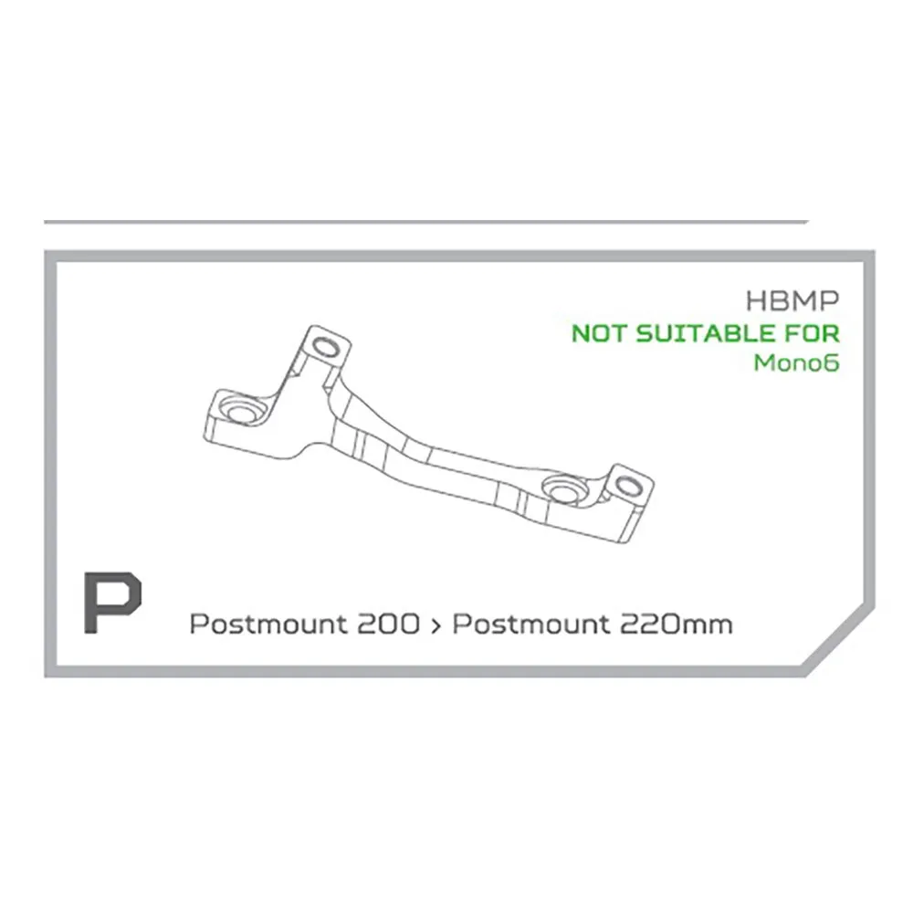 Hope P Postmount Disc Skivbromsoksadapter, Black, 200-220mm