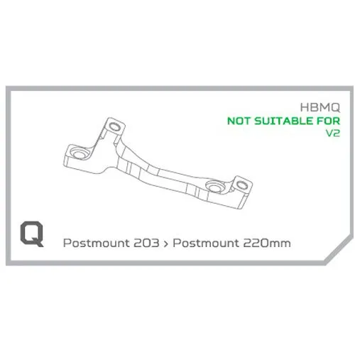 Hope Q Postmount Skivbromsoksadapter, Black, 203-220mm