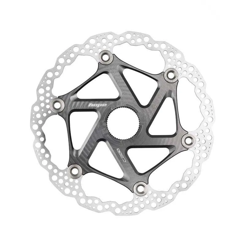 Hope V4 Vented Floating Rotor Internally Bromsskiva, Silver / smoke, 203mm Hope V4 Vented Floating Rotor Internally Bromsskiva, Silver / smoke, 203mm
