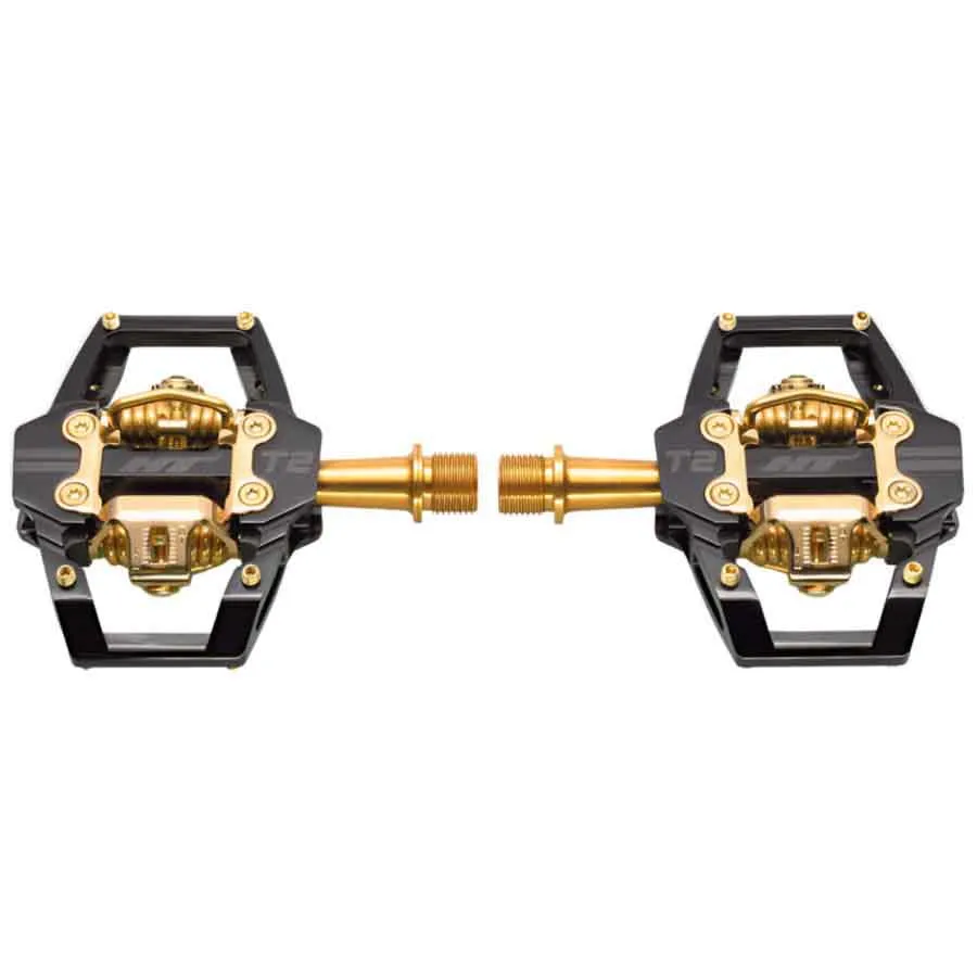 HT T2 Titanium Limited Edition Cykelpedaler, Stealth black / gold, One Size
