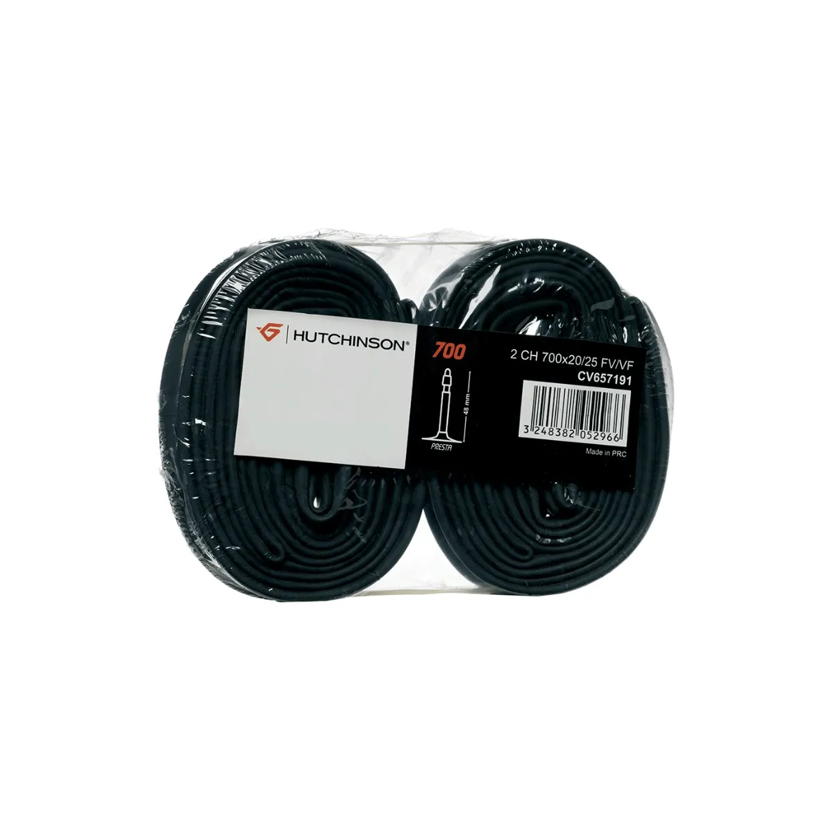 Hutchinson Pack 2 25-700X20 Valve Presta 48mm Chambers, 25-700 x 20 Hutchinson Pack 2 25-700X20 Valve Presta 48mm Chambers, 25-700 x 20