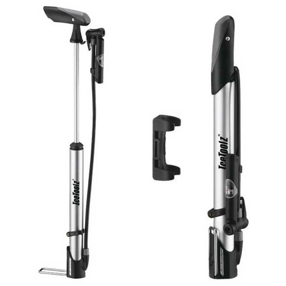ICE Veloclub A351 Cykelpump, Silver / black, 140psi