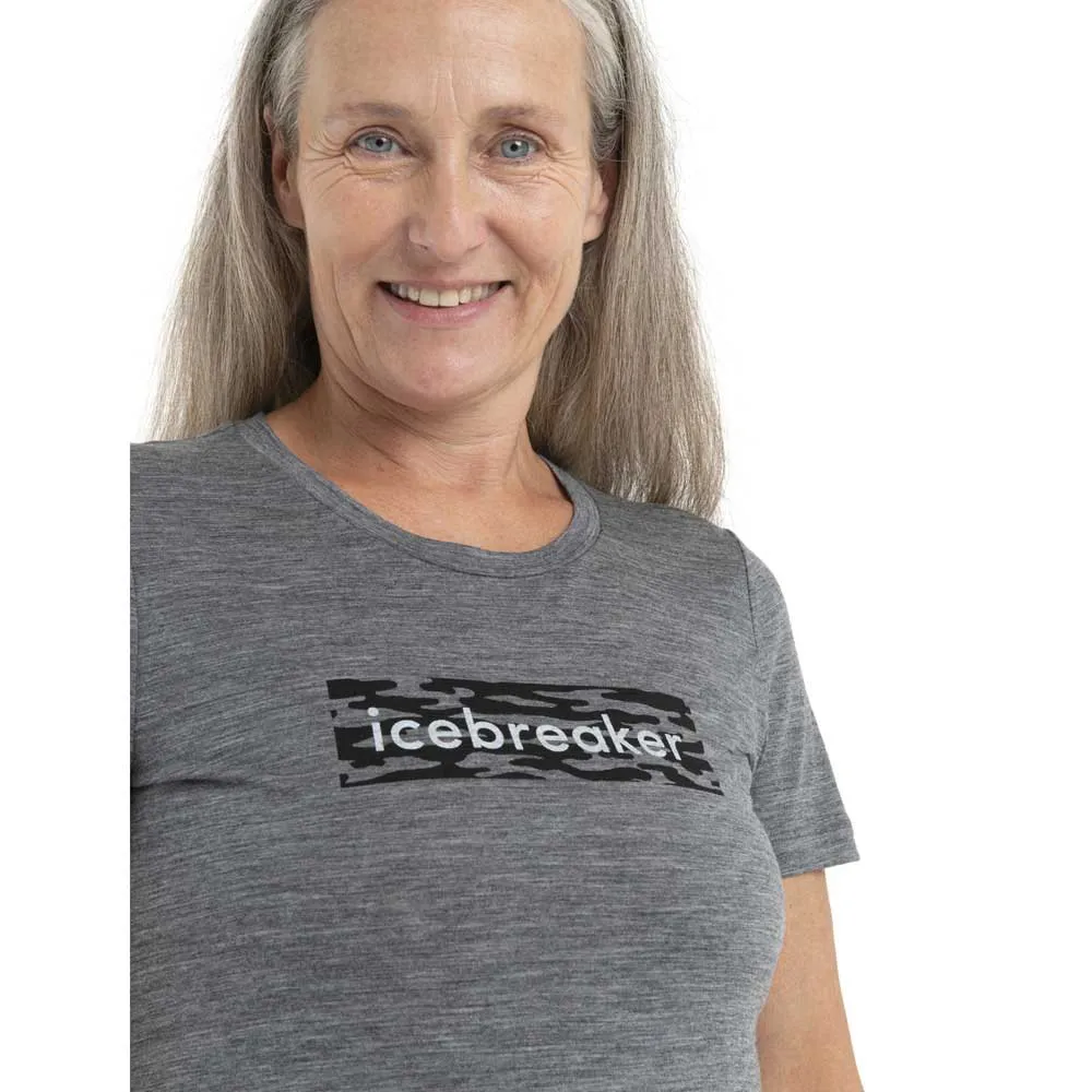 Icebreaker 150 Tech Lite Ii Iceb Logo Camo Merino T-shirt Med Korta ärmar