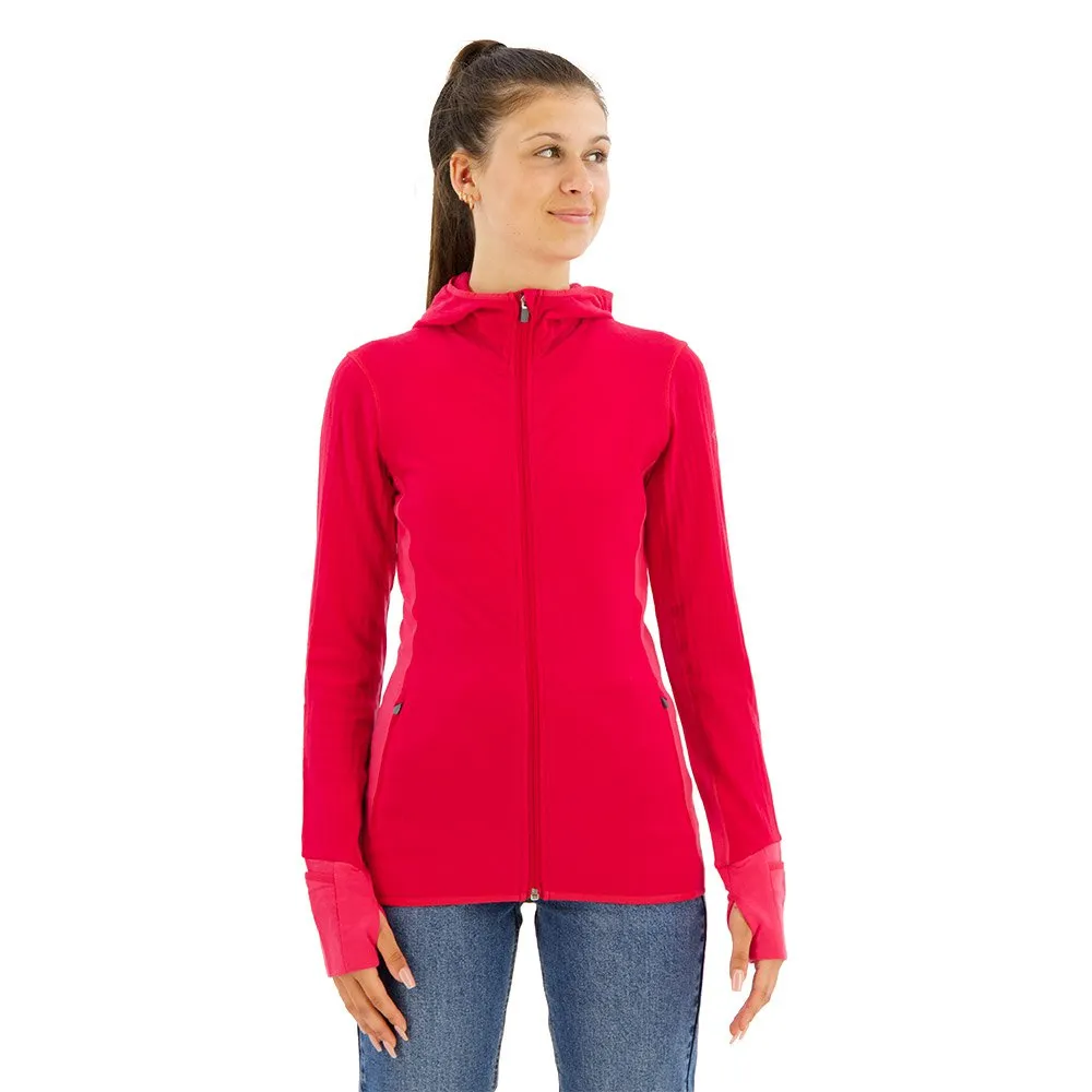 Icebreaker Descender Merino Fleecejacka Med Dragkedja, Electron pink / tempo