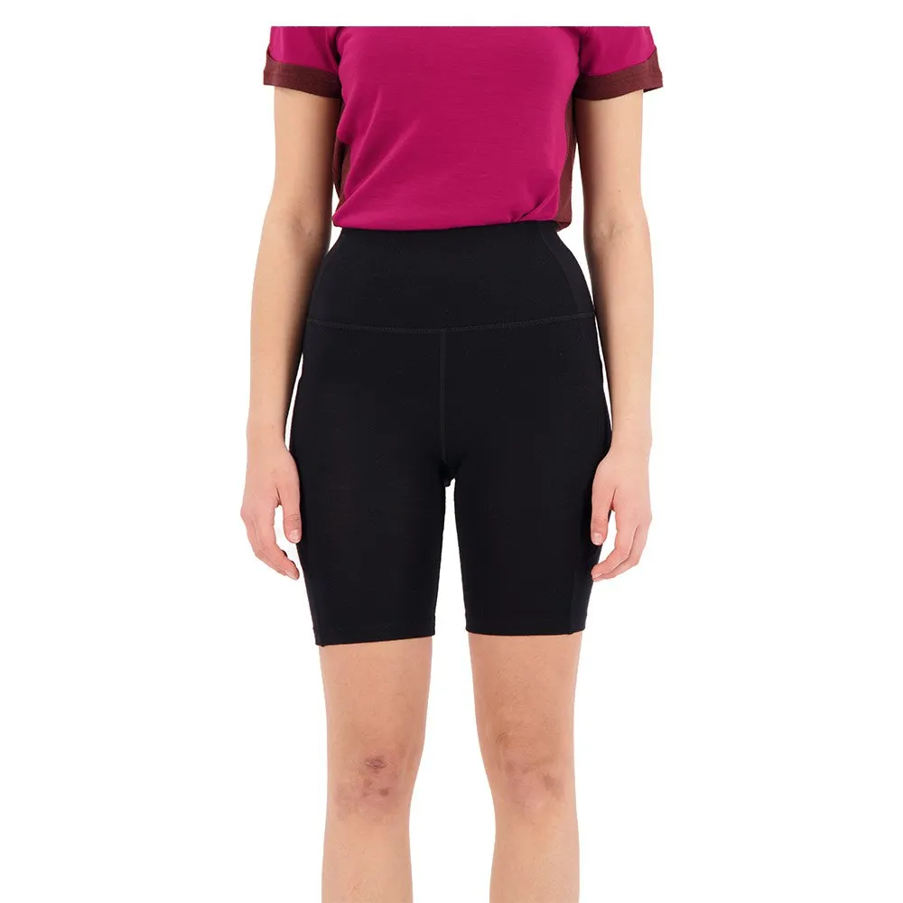 Icebreaker Fastray Merino Höga Midjeshorts Leggings, Black