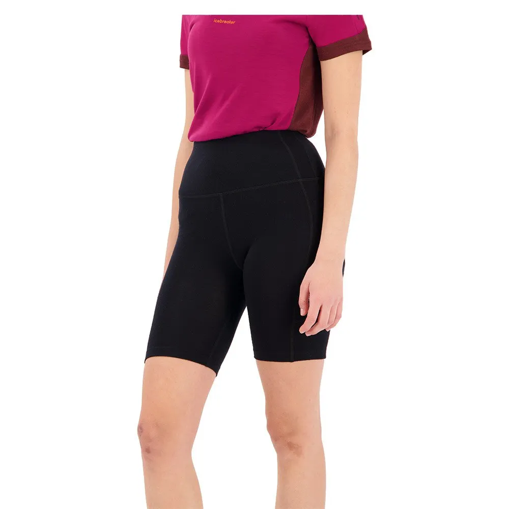 Icebreaker Fastray Merino Höga Midjeshorts Leggings, Black