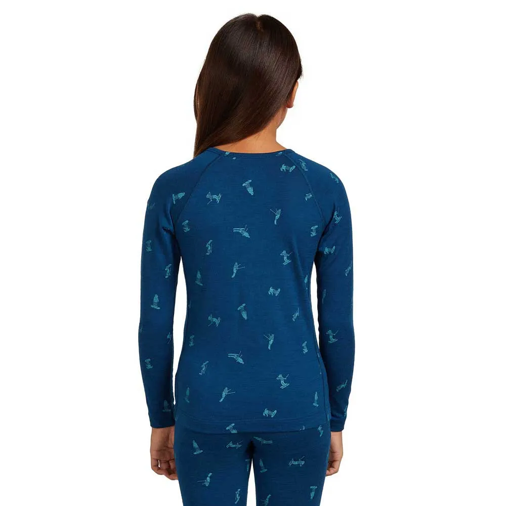 Icebreaker Kids' Merino 200 Oasis Long Sleeve Crewe Snow Day