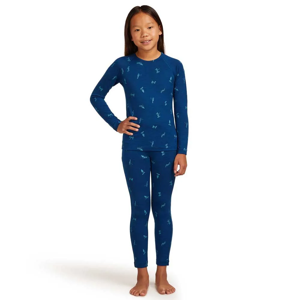 Icebreaker Kids' Merino 200 Oasis Long Sleeve Crewe Snow Day