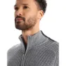 Icebreaker Lodge Half Zip Tröja, Gritstone heather / black