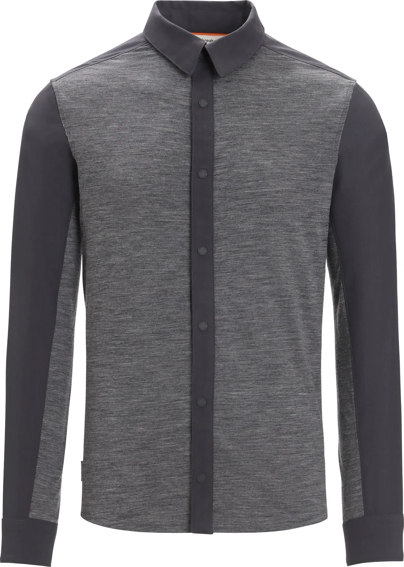 Icebreaker Men's Hike Long Sleeve Top, MONSOON/GRITSTONE HTHR/CB