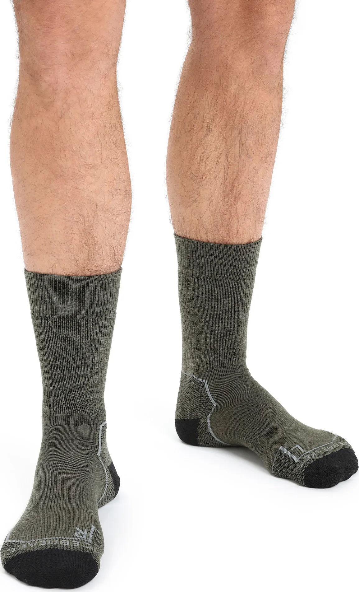 Icebreaker Men's Hike+ Medium Crew, LODEN/BLACK/GRITSTONE HTHR Icebreaker Men's Hike+ Medium Crew, LODEN/BLACK/GRITSTONE HTHR