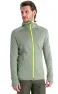 Icebreaker Men's Zoneknit Long Sleeve Zip Hoodie, Lichen/Hyper
