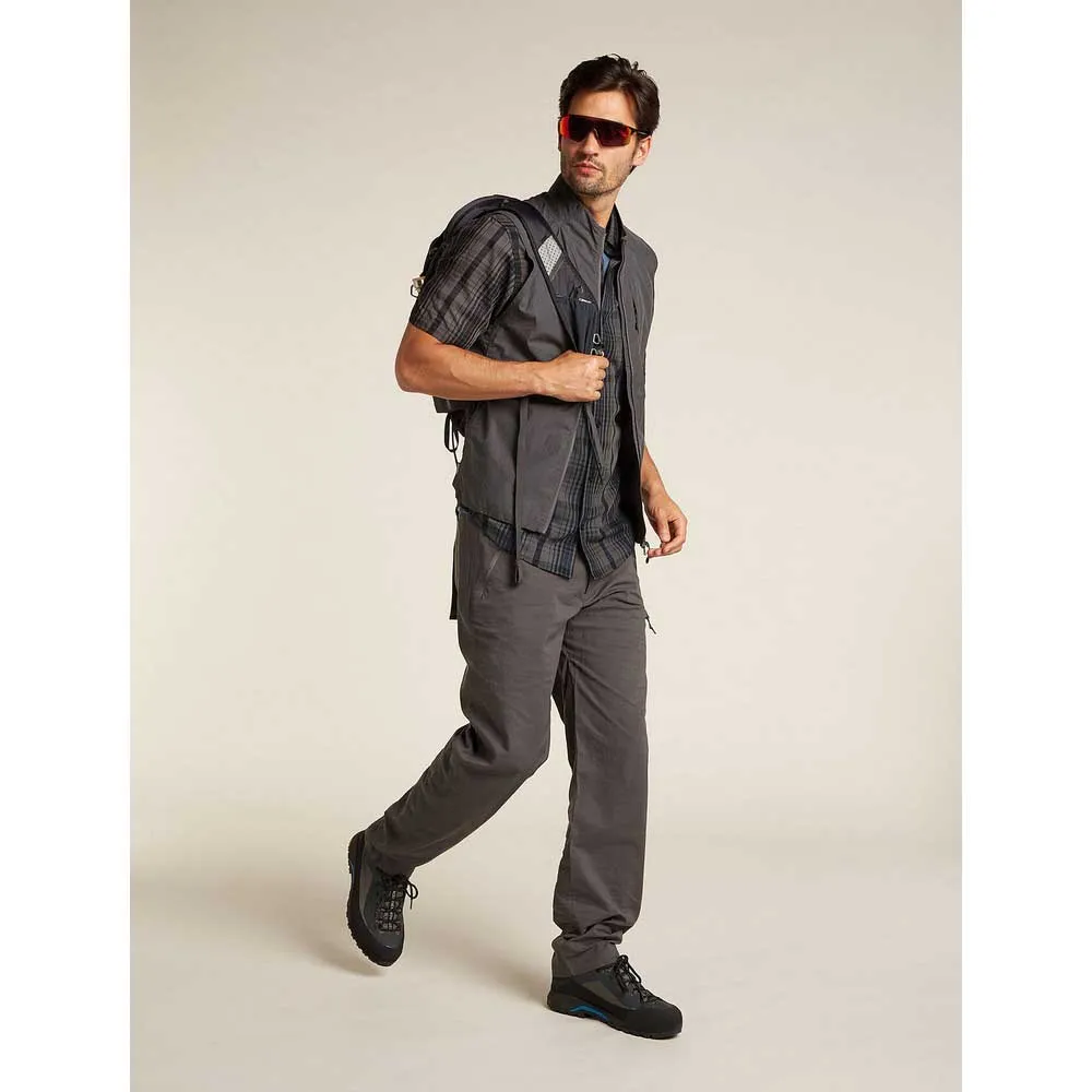 Icebreaker Merino 125 Cool Lite Steveston Plaid Kortärmad Skjorta, Obsidian / black / plaid