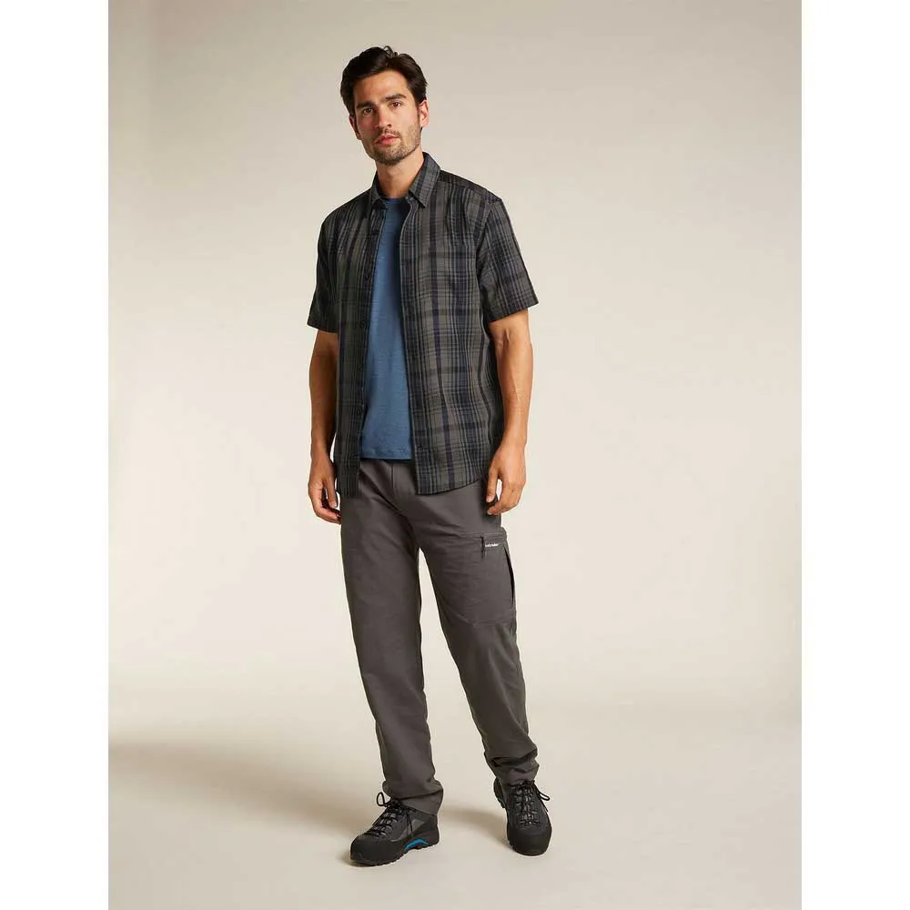 Icebreaker Merino 125 Cool Lite Steveston Plaid Kortärmad Skjorta, Obsidian / black / plaid