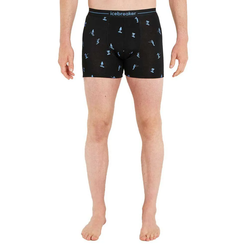 Icebreaker Merino 150 Anatomica Ski Day Boxers, Black / aop