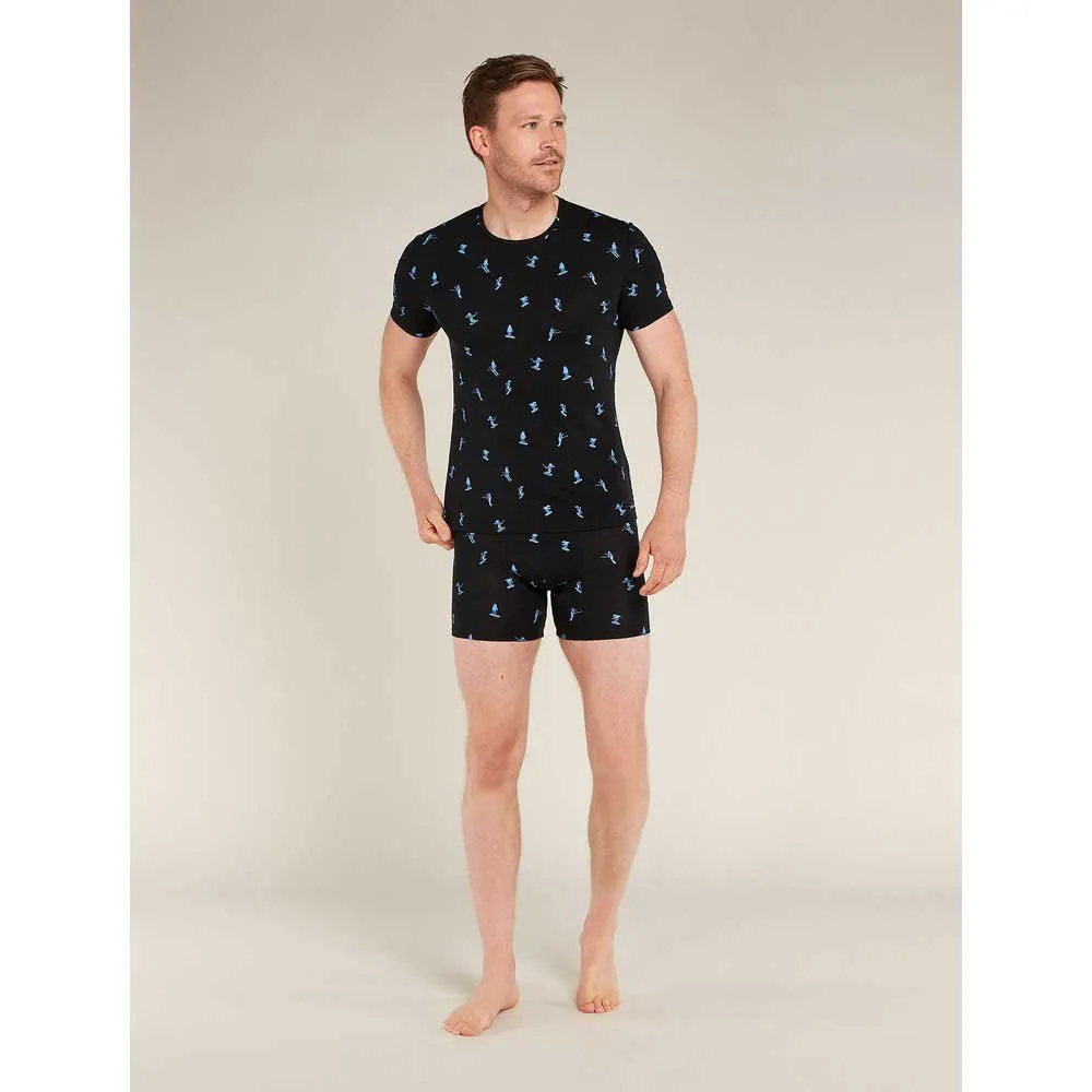 Icebreaker Merino 150 Anatomica Ski Day Boxers, Black / aop