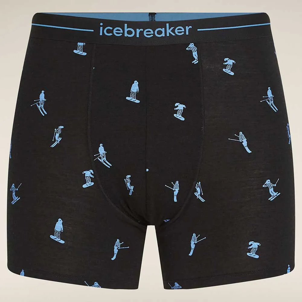 Icebreaker Merino 150 Anatomica Ski Day Boxers, Black / aop