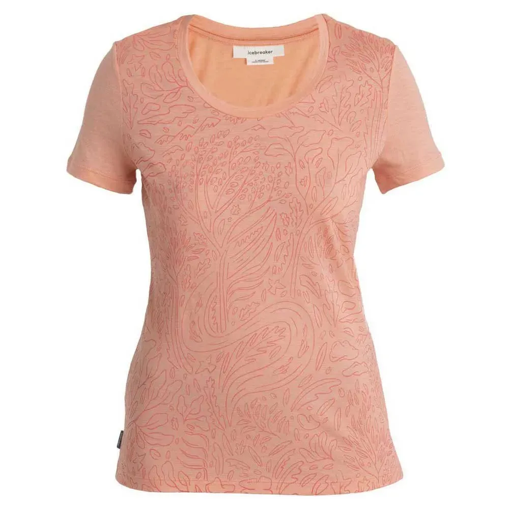 Icebreaker Merino 150 Tech Lite Iii Scoop Through The Woods T-shirt Med Korta ärmar, Glow Icebreaker Merino 150 Tech Lite Iii Scoop Through The Woods T-shirt Med Korta ärmar, Glow