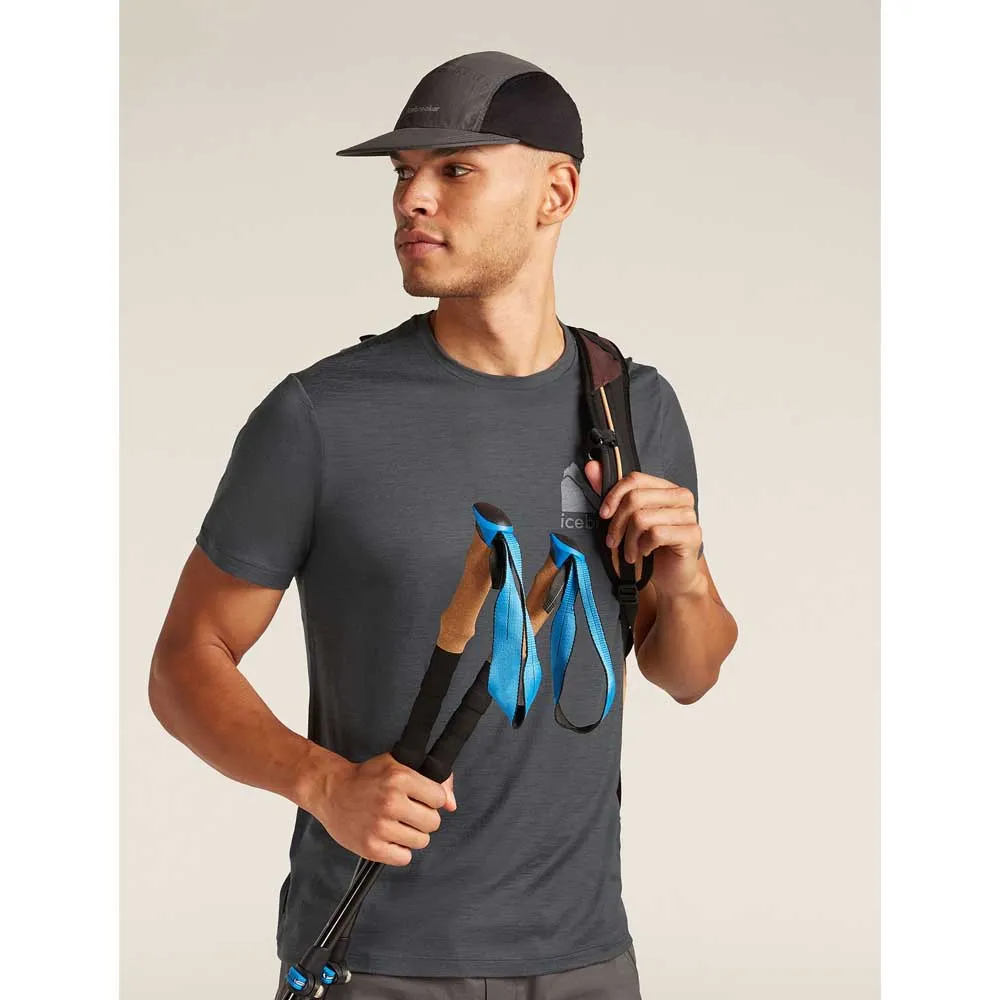 Icebreaker Merino 150 Tech Lite Southern Shape T-shirt Med Korta ärmar, Obsidian