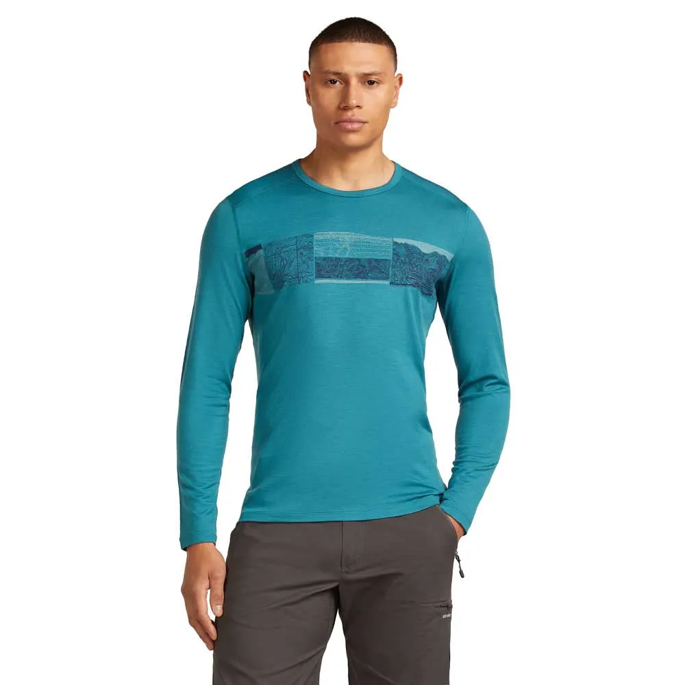 Icebreaker Merino 200 Oasis Crewe Elevation Line Långärmad Baslager