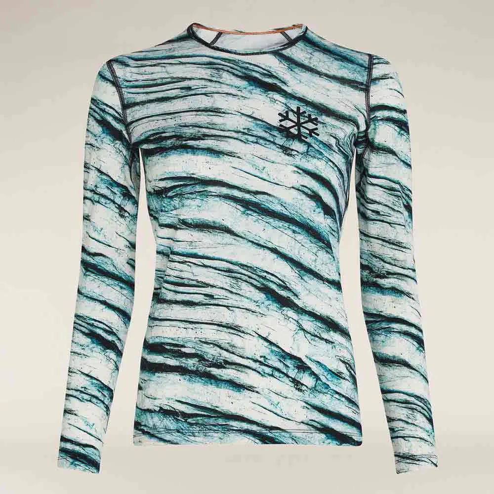 Icebreaker Merino 200 Oasis Protect Our Winters Aop Långärmad Baslager, Snow aop