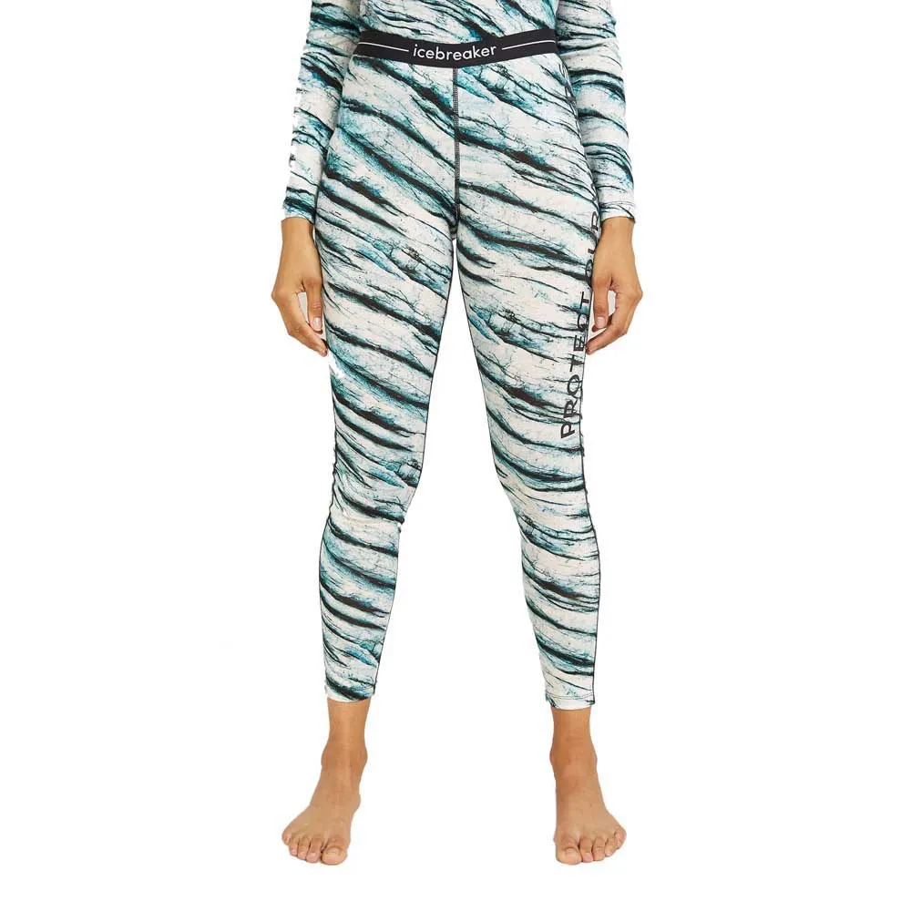 Icebreaker Merino 200 Oasis Protect Our Winters Aop Leggings, Snow aop