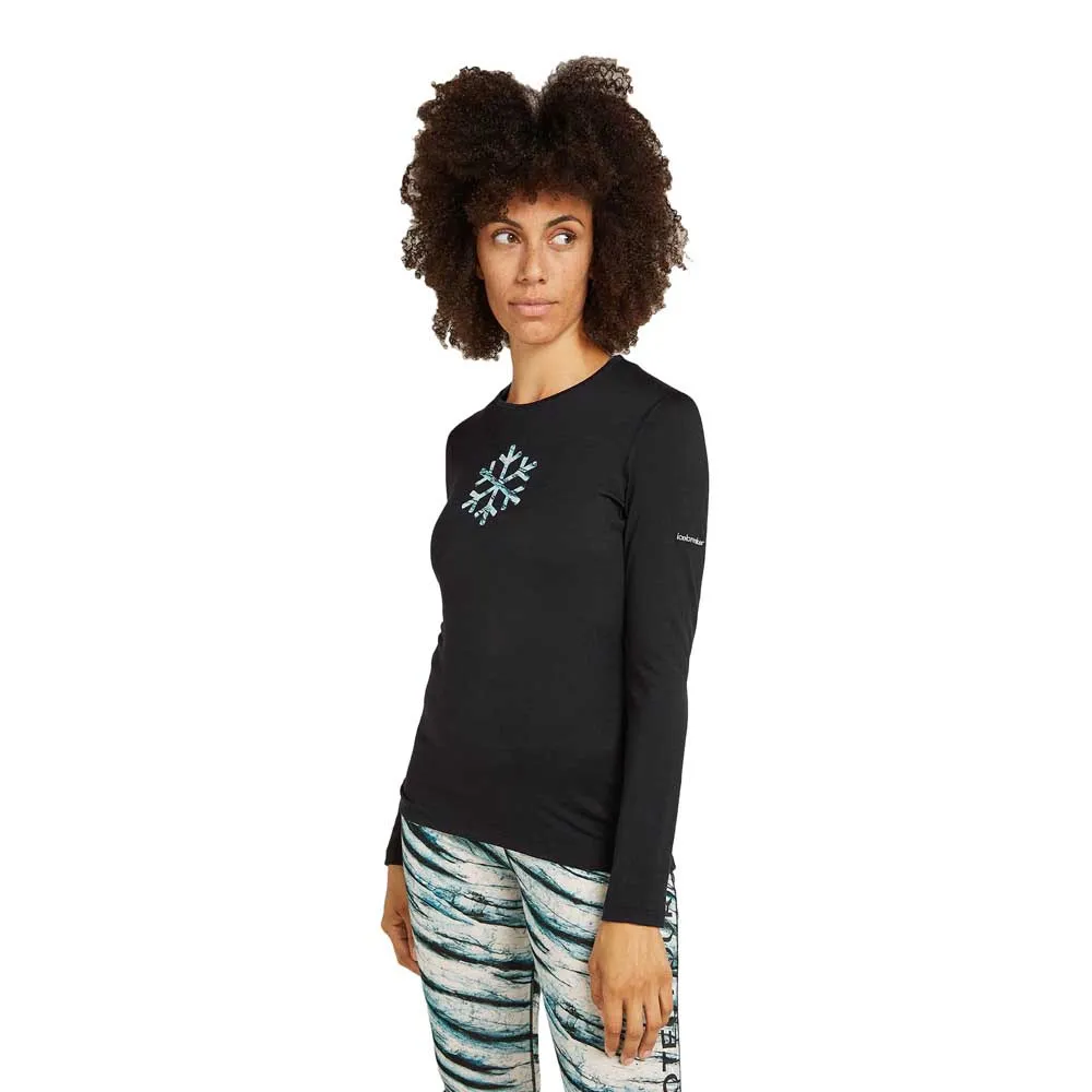 Icebreaker Merino 200 Oasis Protect Our Winters Långärmad Baslager, Black