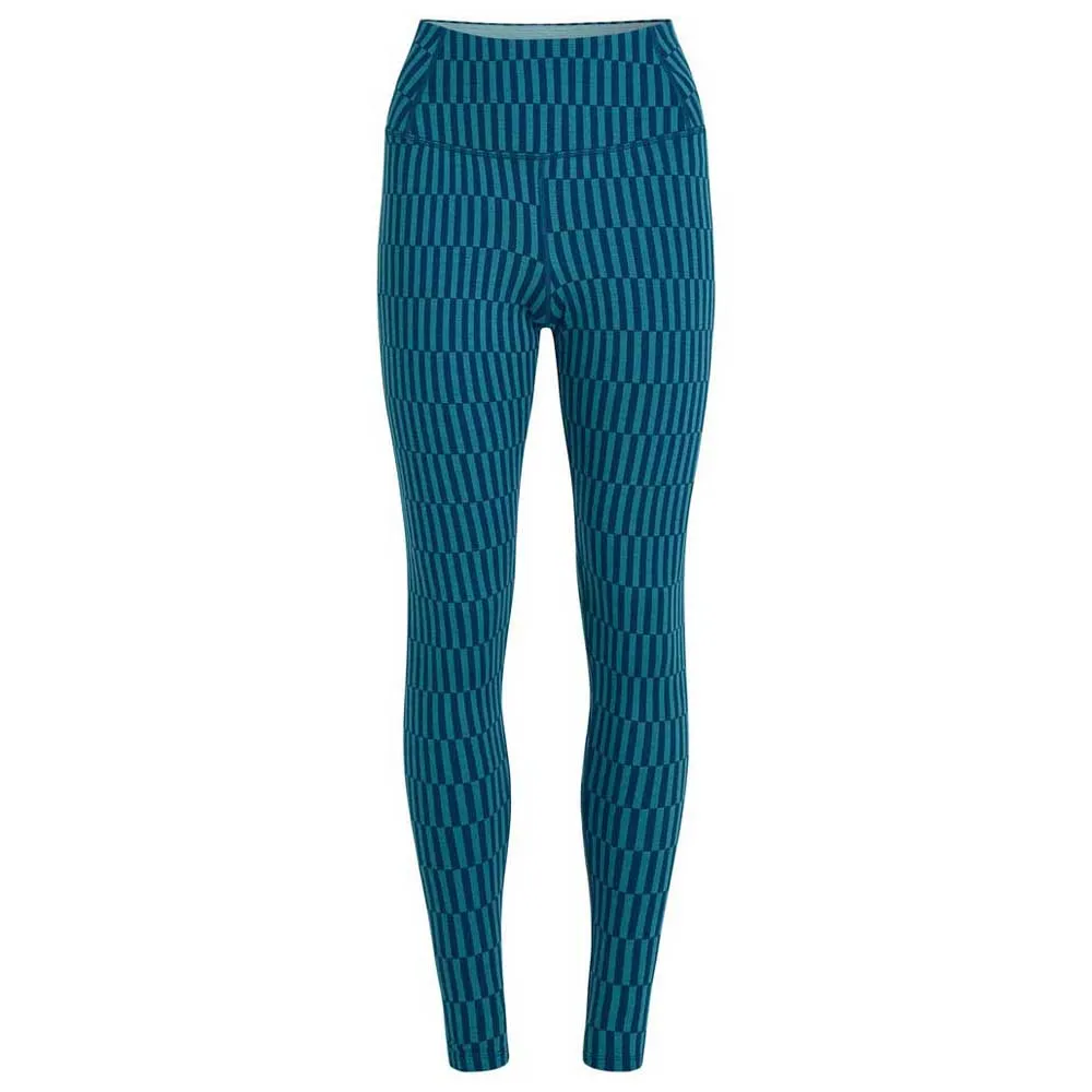 Icebreaker Merino 260 Tech Vertex High Rise Snow Grid Aop Baslagerbyxor, Topaz / atlantis / j