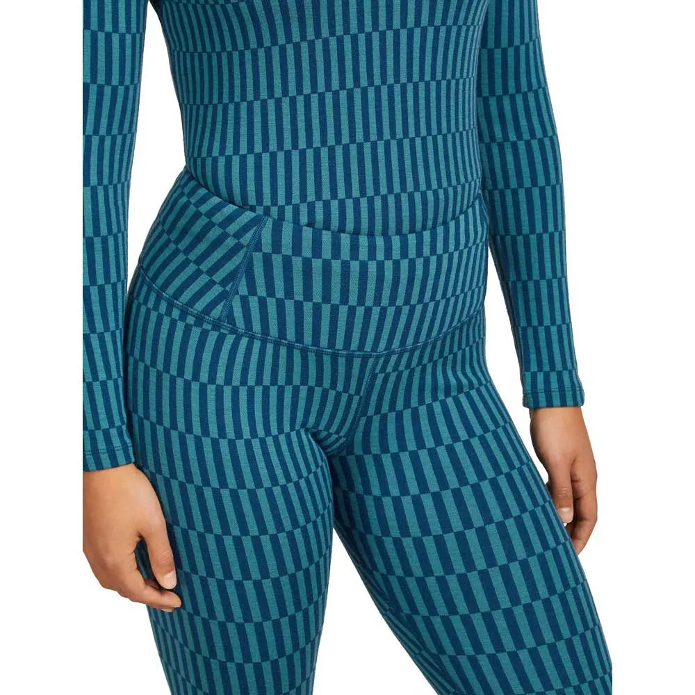 Icebreaker Merino 260 Tech Vertex High Rise Snow Grid Aop Baslagerbyxor, Topaz / atlantis / j